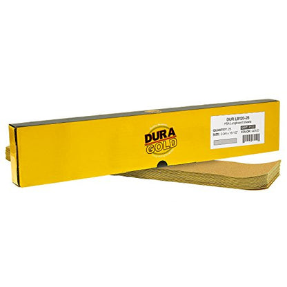 Dura-Gold 120 Grit Gold Pre-Cut PSA Longboard Sandpaper Sheets, Box of 20 - size: 120-Grit