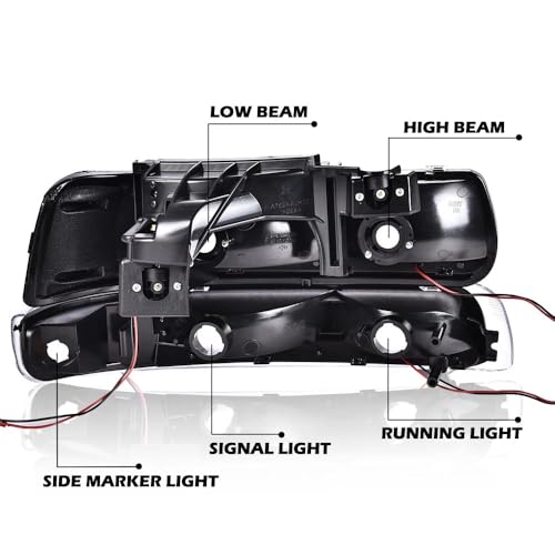 G-PLUS LED Headlights Fit Chevy Silverado 1999-2002/Fit Tahoe Suburban 1500 2500 2000-2006 Bumper Headlamps Left & Right - size: [LED Clear] 1999-2002 Silverado