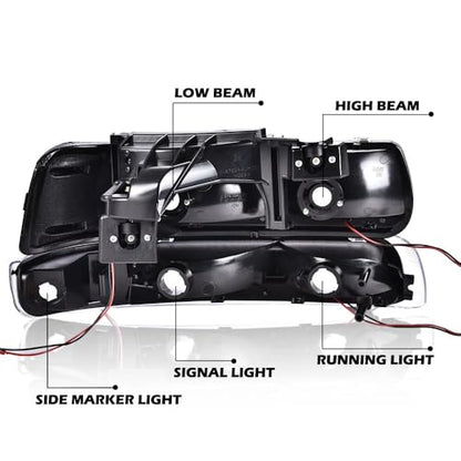 G-PLUS LED Headlights Fit Chevy Silverado 1999-2002/Fit Tahoe Suburban 1500 2500 2000-2006 Bumper Headlamps Left & Right - size: [LED Clear] 1999-2002 Silverado
