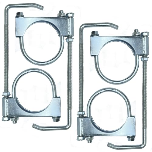 3" Universal Exhaust Clamp With Hanger, Muffler Hanger, 4 Pack - size: 3 Inch-4 PACK
