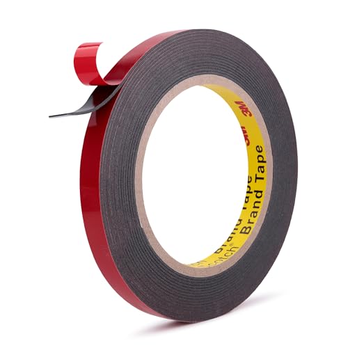 3M Automotive Acrylic Plus Tape, 0.39" x 18Ft, PT1100, Dark Gray - size: 0.39" x 18Ft