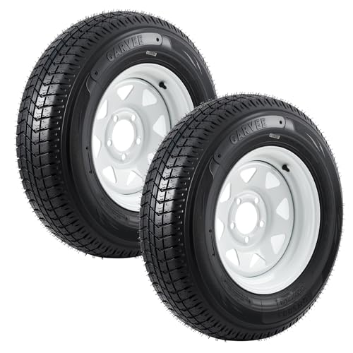 GarveeTech ST205/75D14 Trailer Tire and Wheel Assembly, 5 Lug, Set of 2 - size: ST205/75D14, style: 5 Lug