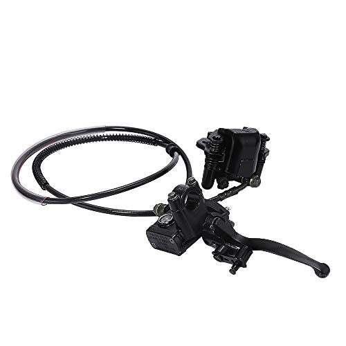 Hoypeyfiy Rear Hand Hydraulic Disc Brake Master Cylinder Caliper Assembly with Brake Pads for Chinese ATV Quad Replacement for TaoTao Buyang Coolsport Kazuma Go-Kart Sunl 50cc 70cc 90cc 110cc 125cc