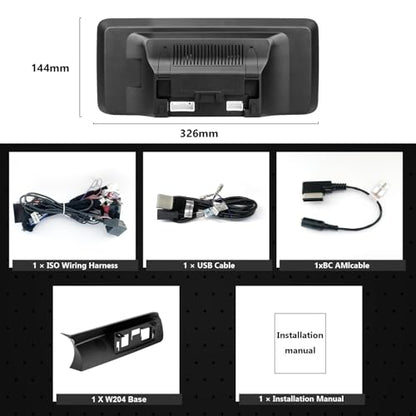 12.3" Linux CarPlay Screen for Mercedes-Benz C W204 NTG4.5 - style: C NTG4.5