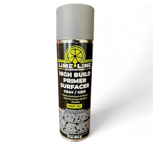 LiME LiNE 1K Flexible High Build Primer Surfacer, Direct to Metal, Automotive and Industrial Grade, 16 oz Aerosol Spray Can, Primer Light Grey (Pack of 1) - color: Pack of 1