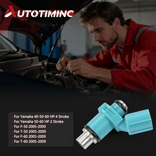 6C5-13761-00-00 Fuel Injectors Set of 4 Compatible with Yamaha 2005-2009 - color: F-6C5-13761-00-00