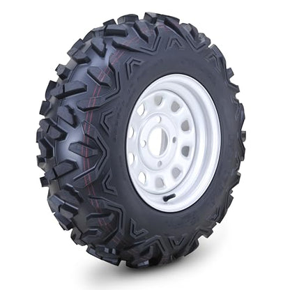WANDA ATV Tire and Wheel Set 25x8-12 25x10-12 on 4x110mm PCD 5+2 Silver Rim - size: 4x110mm 5+2 wheel
