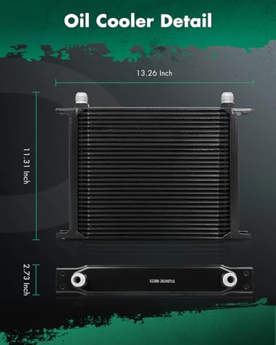 SCITOO Aluminum Transmission Oil Cooler 30 ROW oil cooler Kit - size: 30 ROW oil cooler