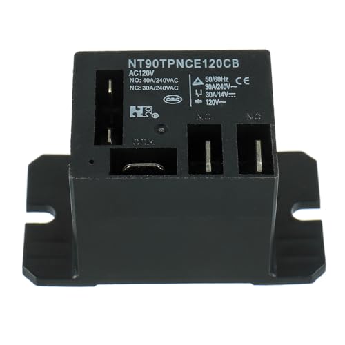 NT90-AC120V-10X Power Relay AC 120V Coil 120 VAC 30A 40A SPDT(1NO 1NC) with Flange Mounting and 10 Quick Connect Terminals Wires Mini Relay(Pack of 2pcs) - size: AC 120V