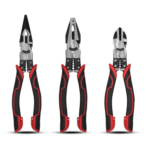 TOOLEAGUE 3Pcs Heavy Duty Pliers Set, 5 in 1 Pliers