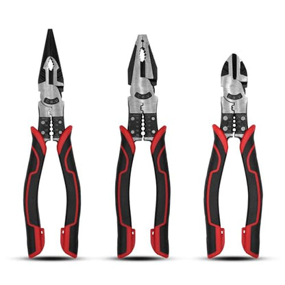 TOOLEAGUE 3Pcs Heavy Duty Pliers Set, 5 in 1 Pliers
