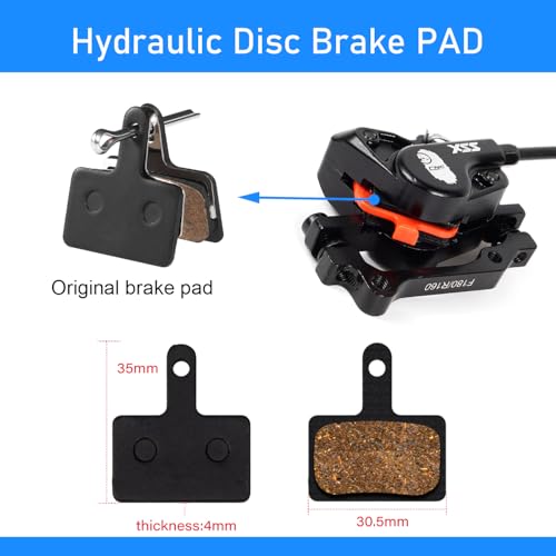 CNC MTB Hydraulic Disc Brake Set，Mountain Bike Hydraulic Disc Brakes Right Front 800mm Left Rear 1450mm Hydraulic Brake，Black - color: Black-Rear