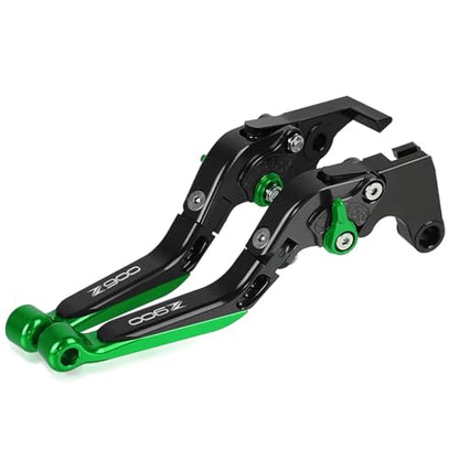 Z900 Motocycle Brake Clutch Levers Set Foldable Extendable - color: Brake Clutch Levers-green+black