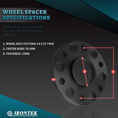 IRONTEK 6x139.7mm Wheel Spacers Compatible for Chevrolet Silverado 1500 2019-2021, for GMC Sierra 1500 2019-2021, for GMC Sierra 1500 Limited 2022,Forged 15mm Hub Bore 78.1mm 4PCS - size: 6x5.5-4PCS