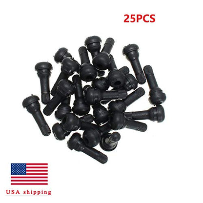 TR413 Valve Stem Wheel Tire Tyre Rubber ATV Lawn Mower Garden Tractor Plug (25PCS)
