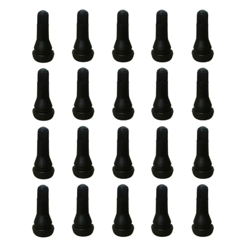 20Pcs TR413 Tubeless Valve Stems, Black Rubber Snap-in Valves Tubeless Tire Valve Stems Replacement for Tubeless 0.453 inches Rim Holes on Standard Auto Tires - size: TR413-20pcs