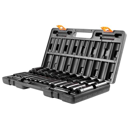 VEVOR 1/2" Drive Impact Socket Set, 26 Piece, Metric 10 to 36 mm - size: 1/2" 26 PCS
