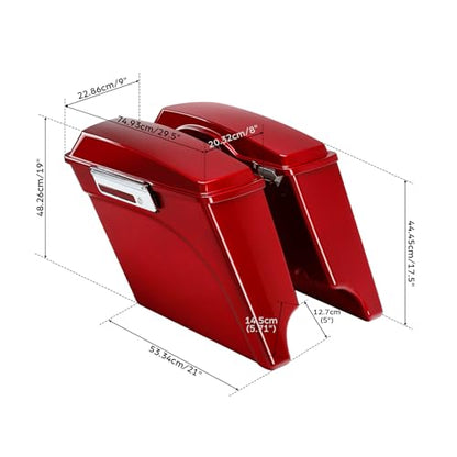 Green-L ABS 5" Stretched Saddlebag Fit for Harley Touring 1993-2013 - color: Red 1#