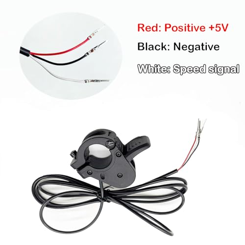 Ebike Thumb Throttle, Electric Scooter Throttle, Thumb Throttle for ebike, 7/8inch 22.2mm Left and Right Handlebar, 12V-72V 3 pin SM Plug Connector - color: SM plug