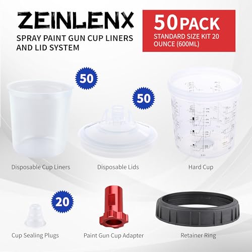 Disposable Paint Gun Cup, HVLP Paint Sprayer Gun Mixing Cups - size: 20 ounce