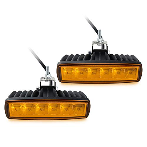 STDYSUN LED Yellow Fog Lights Bar 2Pcs 6Inch 30W Waterproof Auxiliary Work Lights for Offroad, Truck, Tractor, ATV, UTV, Golf Cart, Boat, Car - color: Yellow