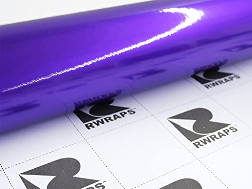 Rwraps Gloss Metallic Vinyl Car Wrap Film in Dark Purple - 5ft x 1ft - color: Gloss Metallic Dark Purple, size: 5ft x 1ft