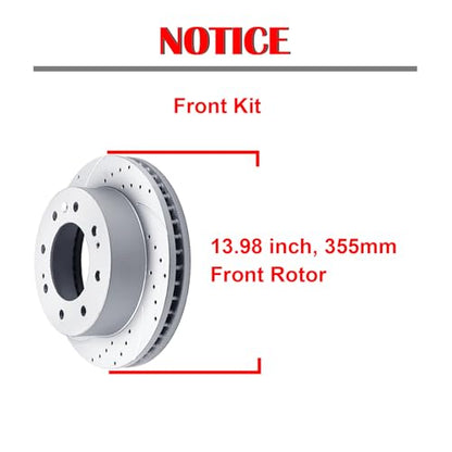 Acinoparts Front Brake Kit for 2011-2019 Chevy Silverado 2500 HD 3500 HD - size: ABK55191