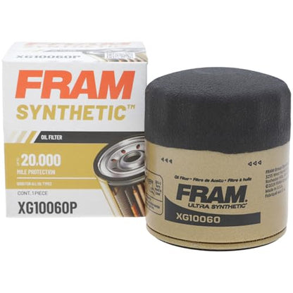 FRAM Synthetic XG10060P 20K Mile Change Automotive Replacement Engine Oil Filter for Synthetic Oil Changes, Premium Vehicle Engine Protection Oil Filter for Select Vehicle Model Years