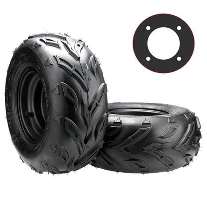 16x8-7 ATV Wheels, 16x8-7 Tubeless Tires for Kazuma Quad ATV Go Kart UTV 150CC Off Road Tyres 4 Holes set of 2
