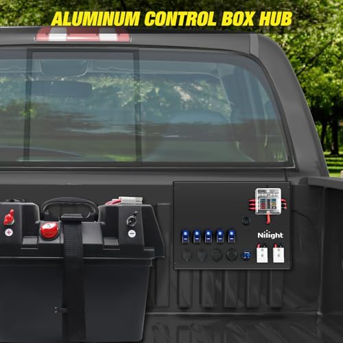 Nilight 12V/24V Camping Electrical System Centre Battery Power Control Box Fuse Block Switches Cigar Socket Voltmeter USB Charger Anderson Connector Ideal for RV Car Canopy Caravan Camper Trailer Van - color: 12V/24V Camping Electrical System Box