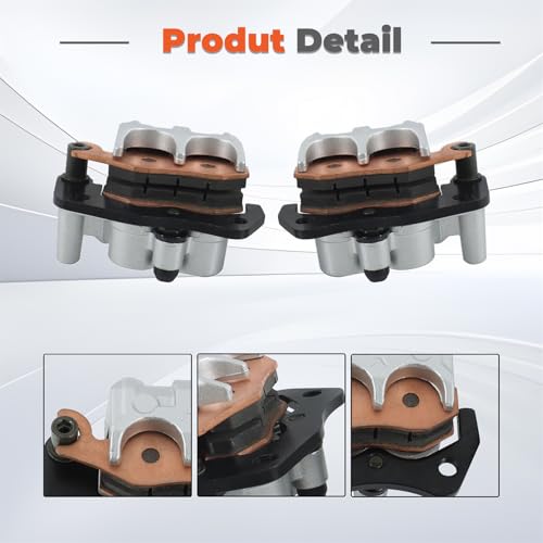 labwork Front Left and Right Brake Caliper Set with Pads Replacement for Yamaha Rhino 660 2004-2007 Rhino 700 2008-2013 Rhino 450 2006-2009 5B4-2580T-01-00 5B4-2580U-01-00 59300-05H00-999