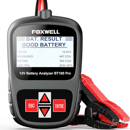 FOXWELL BT100 PRO Car Battery Tester, 12V, 100-1100 CCA Load Tester