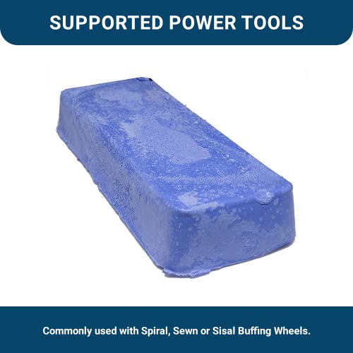 Benchmark Abrasives Buffing Compound for Polishing Removing Scratches Edge Finishing Cleaning for Non-Ferrous Metals Plastics Synthetic Materials, 1 Pound Bar (Blue Plastic) - style: Blue Plastic