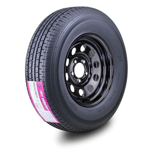 Free Country Trailer Tire Wheel ST215/75R14 8PR D 108N 5X4.5" Black Mod Rim - size: ST215/75R14 /5x4.5