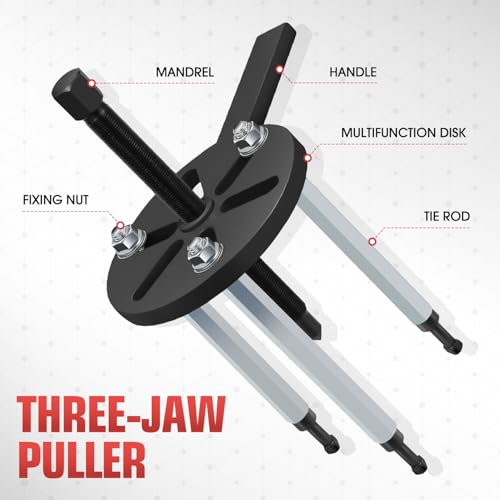 DNA Motoring 21 in 1 Bearing Puller, Bearing Extractor Removal Tool, Inner Hole Three-Jaw Puller with Curved Hook, Collet Multi-Functional Bearing Removal Tool, TOOLS-00606 - style: 21 in 1 Bearing Puller