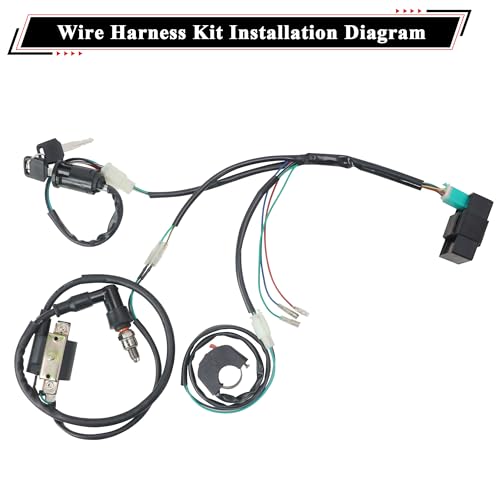 Rebuild Kick Start Dirt Pit Bike Wire Harness Wiring Loom Kit - color: Orange A7TC Spark Plug