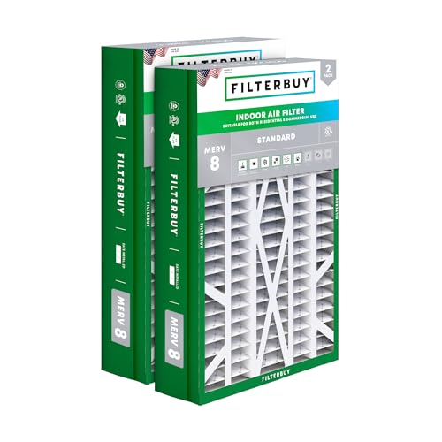 Filterbuy 14.5x27x5 Air Filter MERV 8 Dust & Allergy Defense (2-Pack) - style: 14.5x27x5