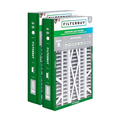 Filterbuy 14.5x27x5 Air Filter MERV 8 Dust & Allergy Defense (2-Pack) - style: 14.5x27x5