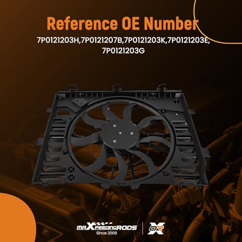 maXpeedingrods Electric Radiator Cooling Fan Assembly Fits for Volkswagen Touareg 2012-2017, 7P0121203H 7P0121207B 7P0121203K