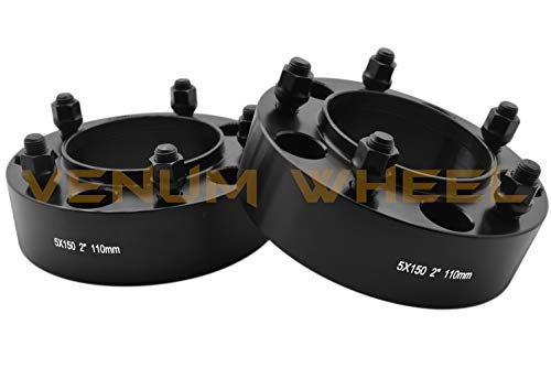 4 Pc 5x150 MM Hub Centric Wheel Spacers Adapters 5x150 MM | 2" Thick | 14x1.5 | +20 Pc 4.5" Tall Spike Red Lug Nuts + Key Works with 07-19 Toyota Tundra Sequioa Land Cruiser Lexus