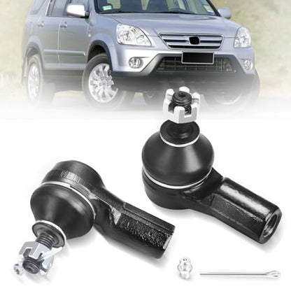 2pc ES3581 Front Outer Tie Rod End Compatible with 2001-2005 Honda Civic, 2002-2006 CR-V, 2001-2005 Acura EL - size: ES3581
