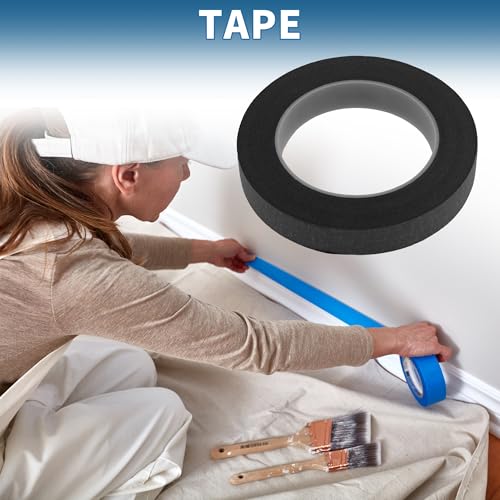 Painters Tape Easy Removal 0.8 Inches x 52.5 Yards Black - color: Black, size: 0.8 Inches x 52.5 Yards