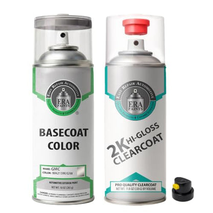 ERA Paints - WA213M/GIW - Graystone Metallic for GMC Exact OEM Color Match Automotive Touch Up Paint for Cars - Spray Paint with Premium Spray Nozzle - 2K Essential Kit - Made in USA - style: Spray - 2K Essential Kit