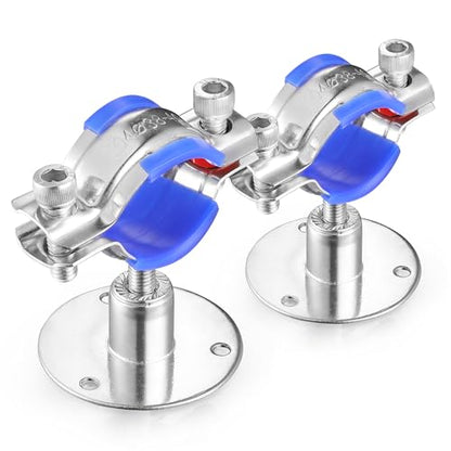 6PCS 304 Stainless Steel Wall Mount Ceiling Mount Pipe Supports,Suitable for OD Pipe 25-27mm,Adjustable Height 20-40mm,Adjustable Pipe Strap Clamp with Screws - color: Adjustable Height 20-40mm, style: 25-27mm