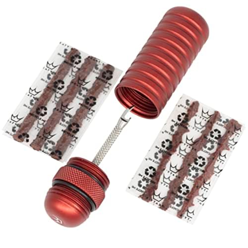 Peaty's Tubeless Bike Tyre Puncture Repair Plugger Kit - for MTB, Road & XC Bicycle Tyres - Unique Single-Sided Fork, for Rapid Puncture Repair to Fix Punctures Fast - 3X 3mm & 1.5mm Plugs - color: Red