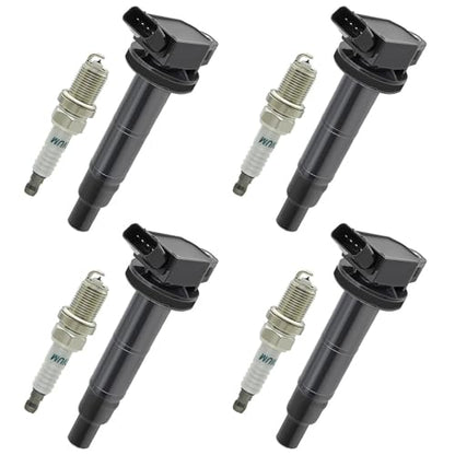 4 PCS UF333 Ignition Coil Pack & Iridium Spark Plugs Compatible with Toyota L4 2.4L 2002-2011 Camry, 2009-2010 Corolla, 2009-2010 Matrix, 2001-2007 Highlander,2002-2003 RAV4, 2002-2006 Solara UF494 - size: UF333