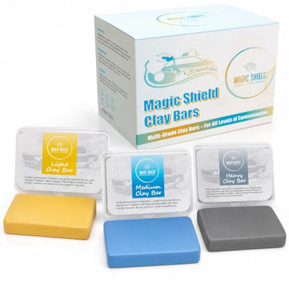 Magic Shield Car Clay Bar Triple Pack, Light, Medium & Heavy, 3 x 100 g - size: Triple clay bars w/o spray