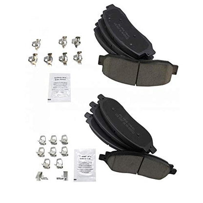 TRQ Front and Rear Brake Pads Ceramic - color: Ceramic, size: BFA12920