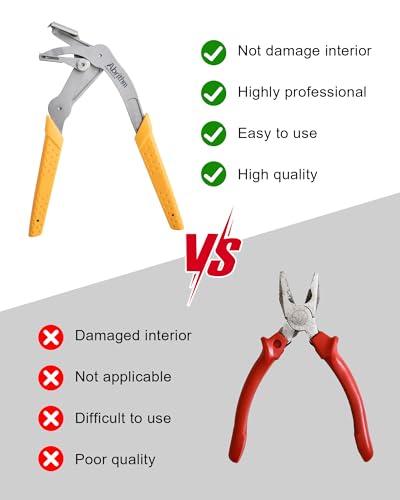 Car Clip Pliers, Panel Clip Removal Tool for Plastic Fasteners, Orange - color: Orange