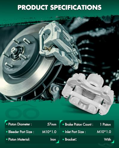 SCITOO 19B2690 19B2691 Front Left & Right Disc Brake Calipers With Bracket - size: Front[19B2690 & 19B2691]Silver